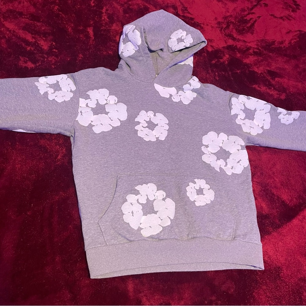 DENIM TEARS Gray Hoodie Size Medium
